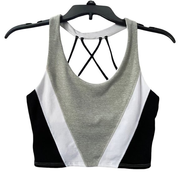 PINK Victorias Secret Other - Victorias Secret PINK Ultimate Sports Bra Womens S Black White Green Criss Cross
